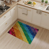 Vibrant Rainbow Diagonal Stripe Woven Area Rug