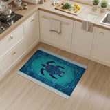 Teal Sea Turtle Persian Area Rug
