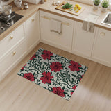 Bold Red Floral Vine Area Rug