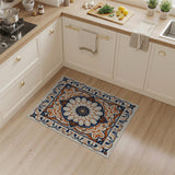 Navy Orange Mandala Persian Area Rug