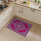 Traditional Persian Vibrant Pink Teal Persian Medallion Area Rug