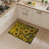 Vibrant Sunflower Meadow with Butterflies Rug