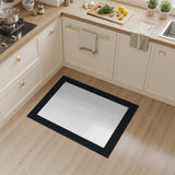 Washable Black and White Bordered Area Rug