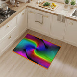 Vibrant Rainbow Swirl Washable Area Rug