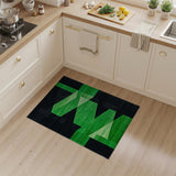 Modern Green Geometric Prism Area Rug