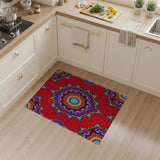 Vibrant Red Mandala Multi-Color Area Rug