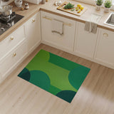 Green Vibrant Green Overlapping Circles Area Rug