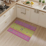 Kids Cartoon Playful Smiley Faces Multi-Color Area Rug