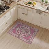 Elegant Pink Ornate Medallion Area Rug