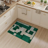 Geometric Modern Green Emerald Green Geometric Block Area Rug
