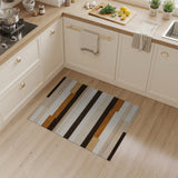 Washable Modern Geometric Striped Area Rug - Brown & Beige Earth Tones