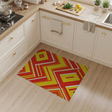 Vibrant Orange Yellow Geometric Area Rug