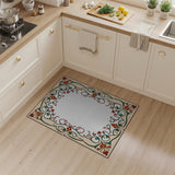 Ornate Floral Vine Border Area Rug