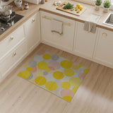 Sunny Yellow Circle Abstract Area Rug