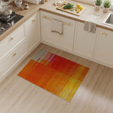 Orange Bold Orange Geometric Stripe Area Rug