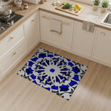 Navy Blue Geometric Mandala Area Rug