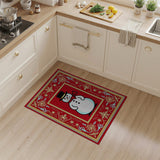 Festive Cartoon Snowman Area Rug