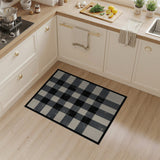 Plaid Distressed Black White Plaid Area Rug