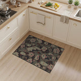Spooky Ghost Floral Distressed Area Rug