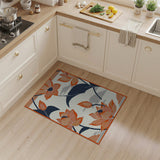 Vibrant Orange Lotus Floral Area Rug