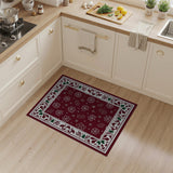 Festive Poinsettia Holly Christmas Area Rug