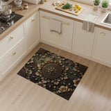 Gold Anemone Floral Medallion Area Rug
