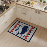 Navy Whale Ocean Kids Adventure Rug