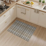 Rustic Farmhouse Neutral Beige Plaid Check Area Rug