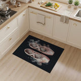Pink Watercolor Ballet Pointe Shoes Area Rug