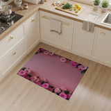 Pink Gerbera Daisy Border Shag Rug