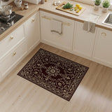 Ornate Burgundy Gold Traditional Persian Area Rug
