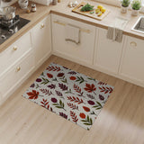 Red Tulip and Maple Leaf Floral Rug