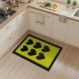 Sunny Yellow Pixel Hearts Area Rug