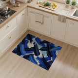 Bold Blue Brushstroke Abstract Area Rug