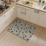 Boho Chic Leopard Print Cream Area Rug