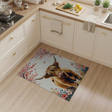 Shaggy Highland Cow Cherry Blossom Area Rug