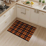 Rustic Farmhouse Orange Black Buffalo Plaid Area Rug