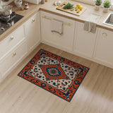 Multi-color and Patterns Vibrant Orange Persian Medallion Area Rug