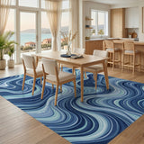 Swirl Blue Teal Swirl Abstract Area Rug