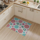 Whimsical Pink Teal Starfish Floral Rug