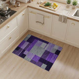 Purple Geometric Block Abstract Area Rug