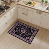 Elegant Pink Floral Mandala Area Rug