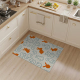 Playful Orange Bunny Egg Silhouette Area Rug