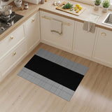 Bold Black Center Geometric Grid Area Rug