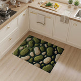 Organic Green Pebble Abstract Area Rug