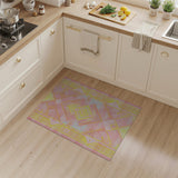 Vibrant Pink Yellow Geometric Modern Area Rug