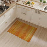 Orange Vibrant Orange Horizontal Stripe Area Rug
