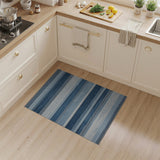 Blue and Teal Blue Striped Geometric Area Rug