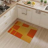 Bold Orange Yellow Block Geometric Rug