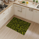 Bold Yellow Black Geometric Zigzag Area Rug